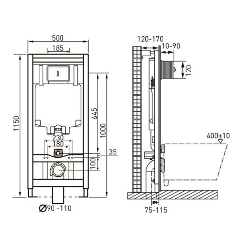 Набір інсталяція Master 4в1 з унітазом Volle Orlando Rimless 13-35-373 + 141515