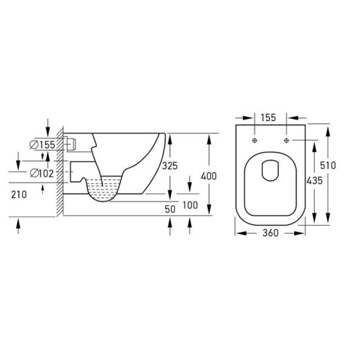 Набір інсталяція Master 4в1 з унітазом Volle Orlando Rimless 13-35-373 + 141515