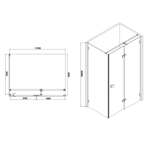 Душова кабіна Volle De la Noche 10-40-195R-black