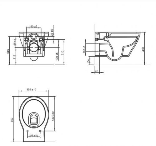 Подвесной унитаз с крышкой Volle Iberia Rimless 13-21-124