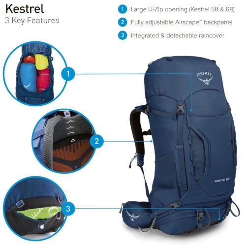 Рюкзак Osprey Kestrel 68 Loch Blue M/L