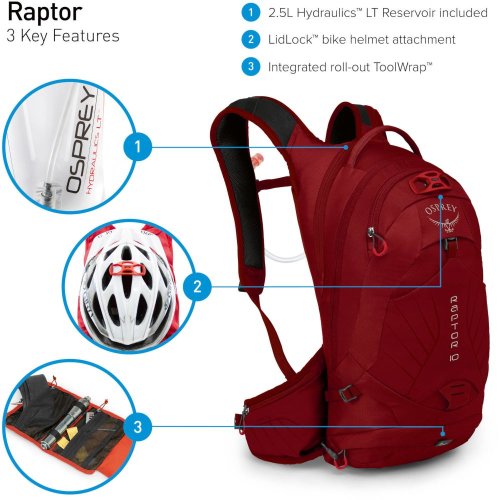 Рюкзак Osprey Raptor 10 Wildfire Red