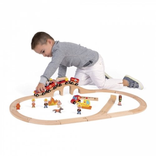 Игровой набор с треком Janod Пожарная команда (J08539)