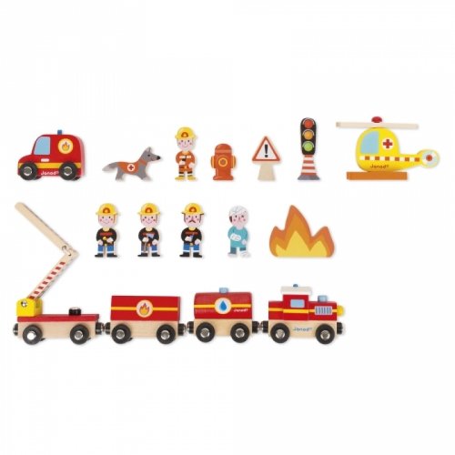 Игровой набор с треком Janod Пожарная команда (J08539)
