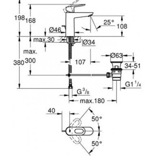 Смеситель для умывальника Grohe BauLoop 23762000