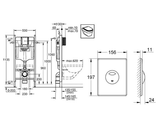 Инсталляция Grohe Rapid SL 38862001