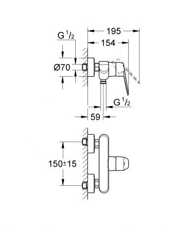 Змішувач для душу Grohe Eurodisc Cosmopolitan 33569002