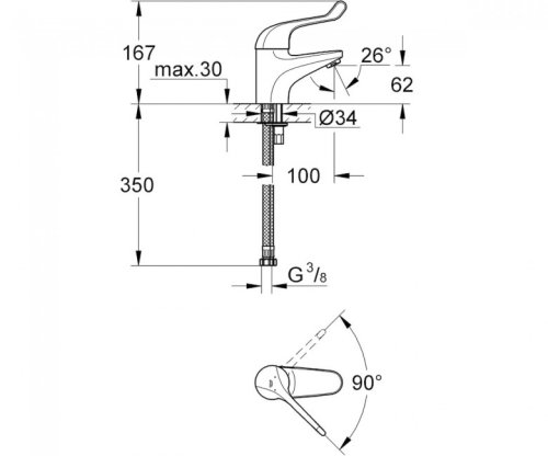 Змішувач для умивальника Grohe Euroeco Special 32789000