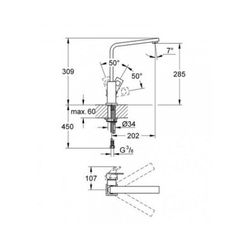 Смеситель Grohe Eurocube 31255DC0