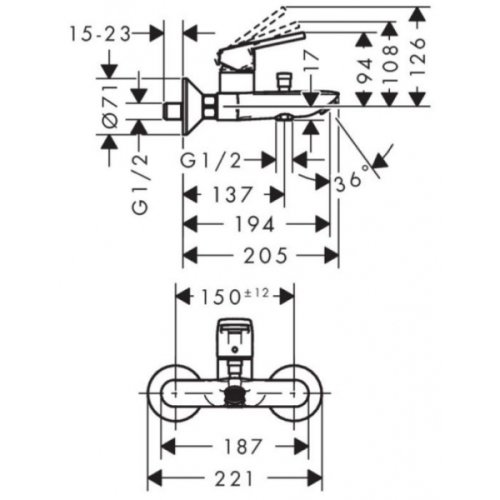 Змішувач для ванни Hansgrohe Logis Loop 71413000