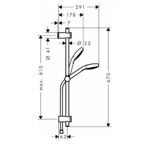 Душевой набор Hansgrohe MySelect E Multi EcoSmart 26750400