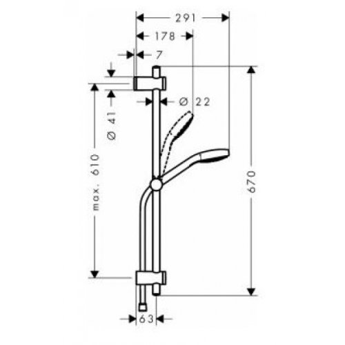 Душевой набор Hansgrohe MySelect E 1jet EcoSmart 26752400