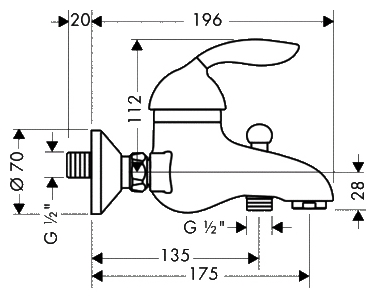Смеситель для ванной Hansgrohe Axor Azzur 34400520
