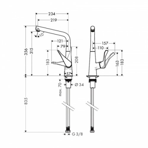 Змішувач для кухні Hansgrohe Metris 14822000