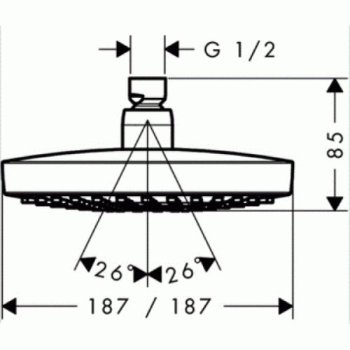 Верхній душ Hansgrohe Croma Select E 26524400
