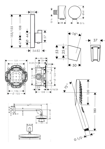 Душевая система Hansgrohe Raindance Select E/ShowerSelect 27296000