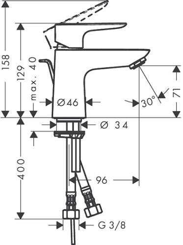 Смеситель для умывальника Hansgrohe Talis E 71700000