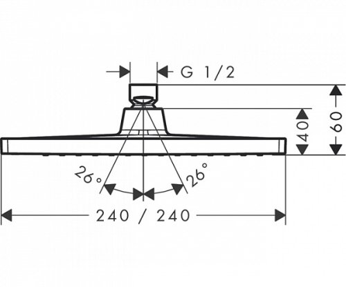 Верхний душ Hansgrohe Crometta E 240 1jet 26726000
