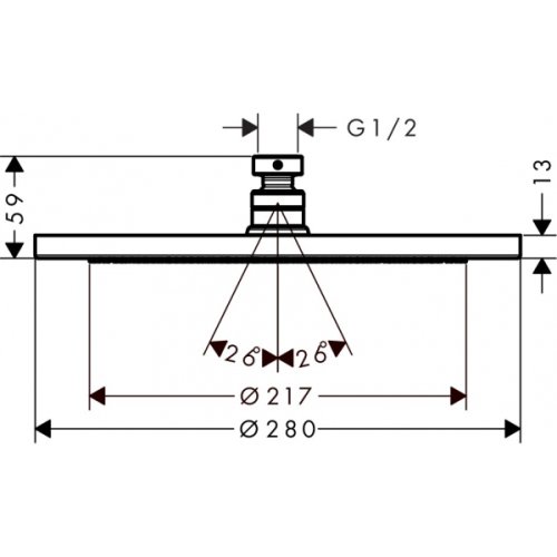 Верхний душ Hansgrohe Croma 280 Air 1jet 26220000