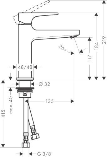 Смеситель для умывальника Hansgrohe Metropol 32507000
