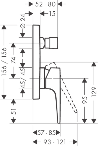 Змішувач прихованого монтажу Hansgrohe Metropol 74545000