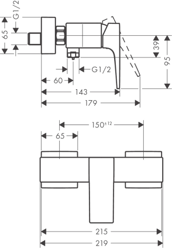 Смеситель для душа Hansgrohe Metropol 32560000