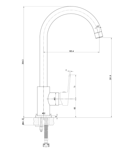 Змішувач для кухні Imprese Laska 55040W
