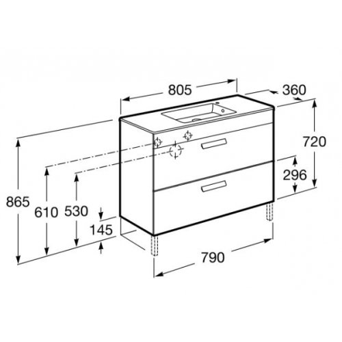 Тумба с умывальником Roca Debba 80 A855907806
