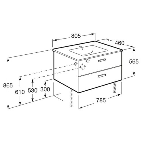 Тумба с умывальником Roca Victoria Basic A855852423