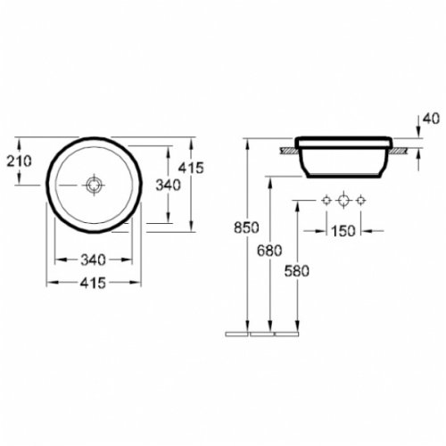 Умивальник Villeroy & Boch Architectura 41654001