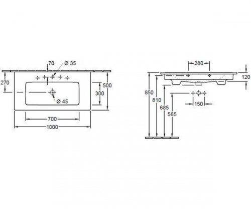 Умывальник Villeroy&Boch Verity Line 4A12AL01