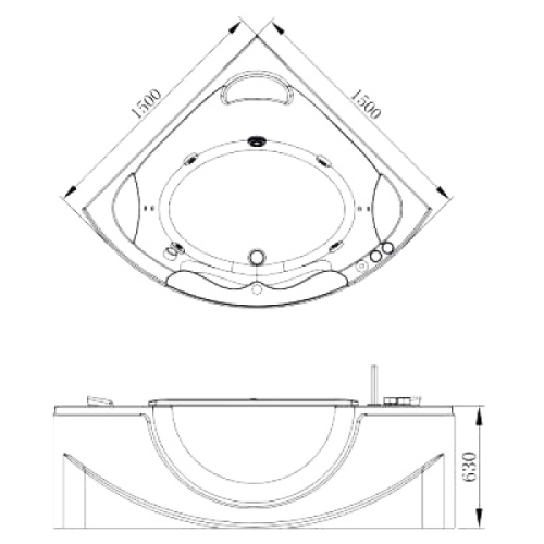 Ванна Volle 150x150 TS-103СС