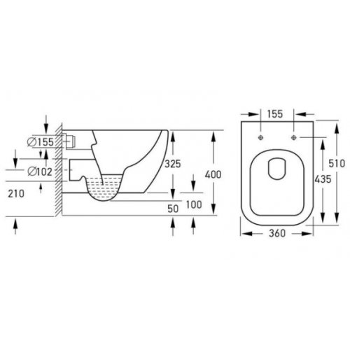 Подвесной унитаз с крышкой Volle Orlando Rimless 13-35-373