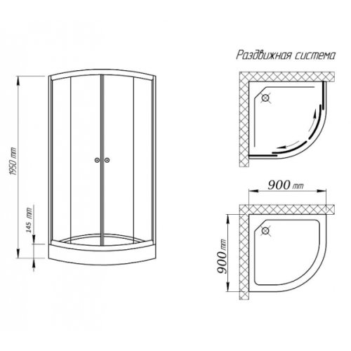 Душевая кабина Q-tap SC9090.1 CRM (QTSC90901CRM)