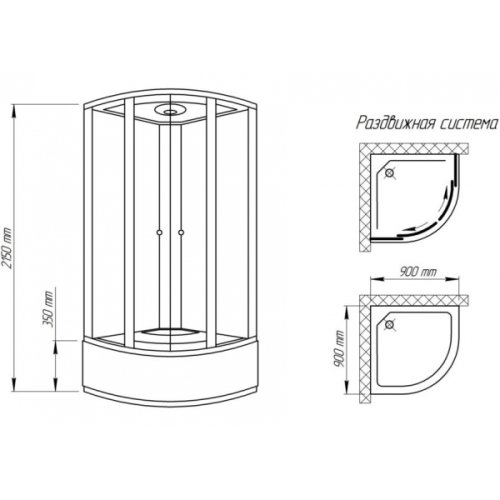 Душевой бокс Q-tap SB9090.2 SAT (QTSB90902SAT)