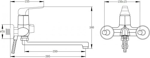 Смеситель для ванной Q-tap Polaris WHI 005 (QTPOLWHI005)
