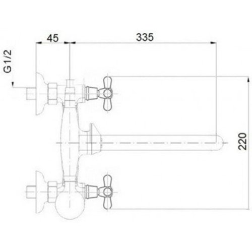 Змішувач для ванни Q-tap Liberty ORO 140 (QTLIBORO140)