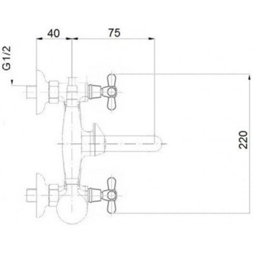 Смеситель для ванной Q-tap Liberty ORO 140-2 (QTLIBORO1402)