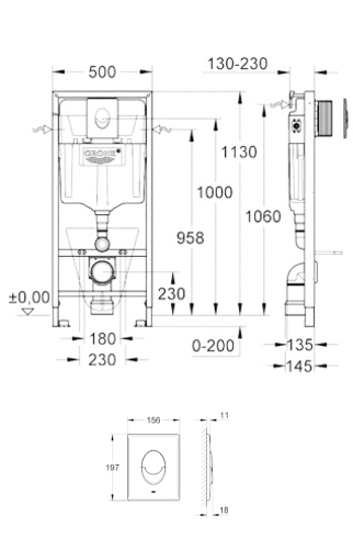 Инсталляция 3в1 Grohe Rapid SL 38722001