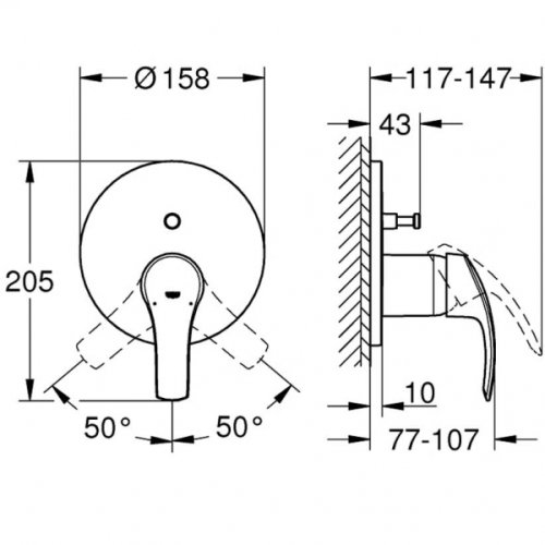 Змішувач прихованого монтажу Grohe Eurosmart 24042002