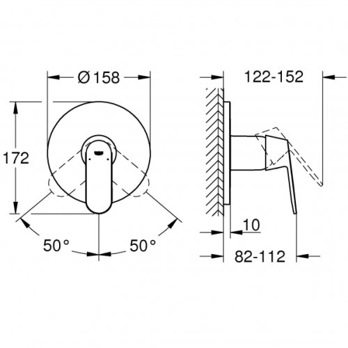Змішувач прихованого монтажу Grohe Eurosmart Cosmopolitan 24044000