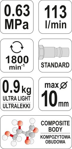 Пневматична дриль YATO YT-09703