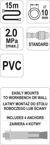 Шланг воздушный ПВХ YATO YT-24240 (15 м)