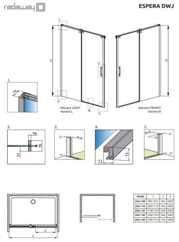 Душові двері Radaway Espera 495R Door (380495-01R)