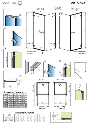 Душевые двери Radaway Arta KDJ I 90 L (386082-03-01L)
