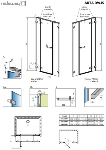 Душові двері Radaway Arta G 820 L (386457-03-01L)