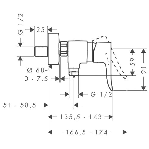 Смеситель для душа Hansgrohe Metris 31680000