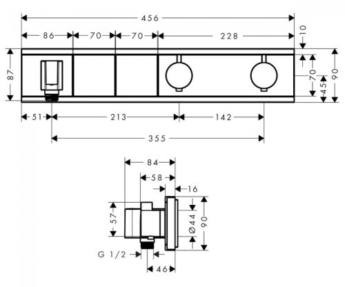 Змішувач прихованого монтажу Hansgrohe RainSelect 15355400