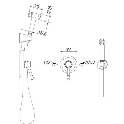 Гигиенический душ + смеситель Imprese Podzima Zrala ZMK02170812