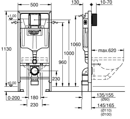 Набор инсталляция Rapid SL с унитазом Roca Gap Rimless A34H47C000+38772001+37131000